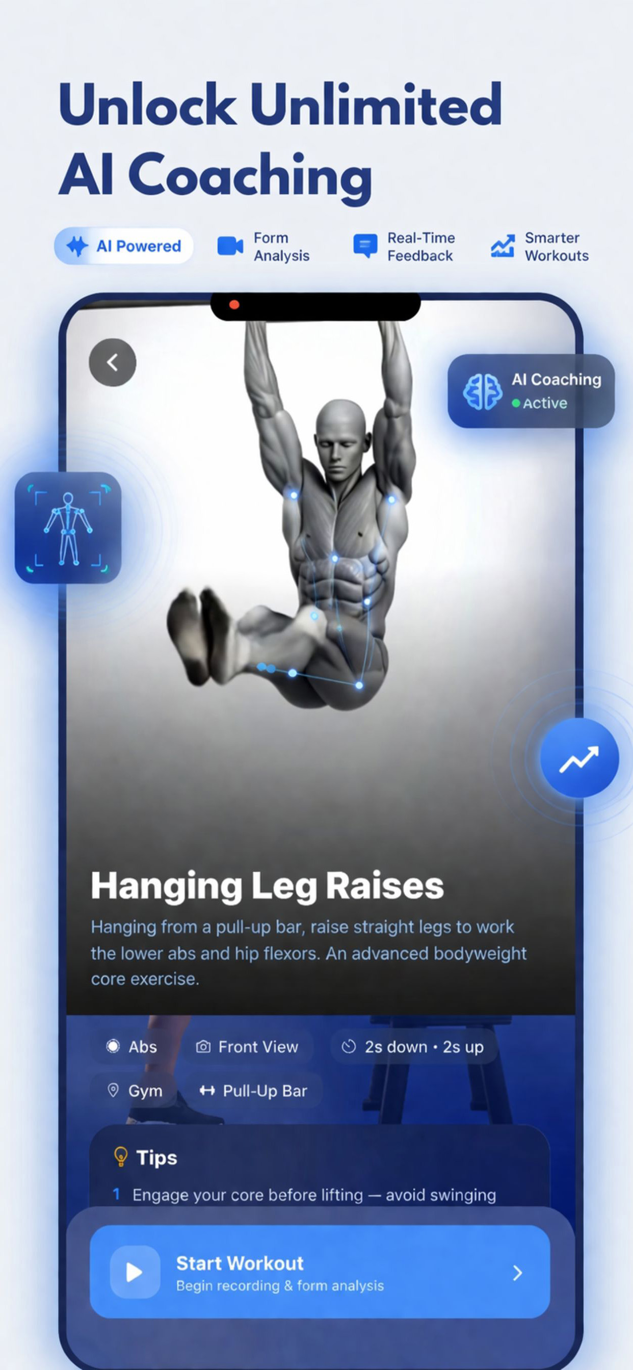 PozeFit AI coaching with exercise detail and form analysis
